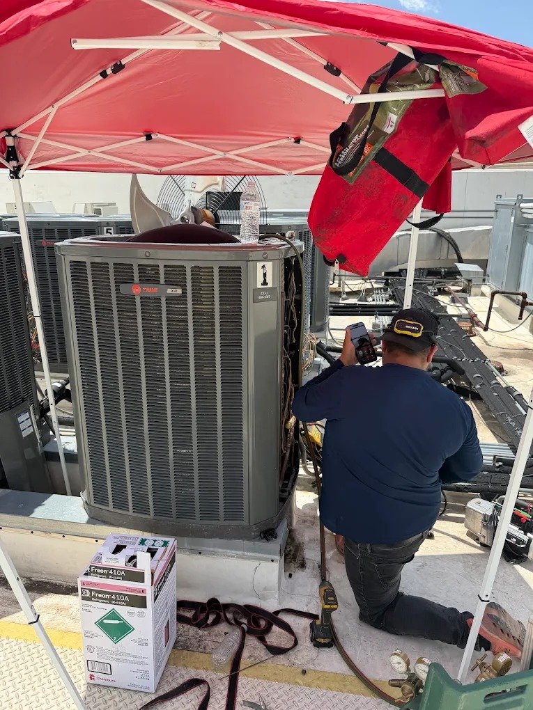 Heating system repair performed by Cross Air technician